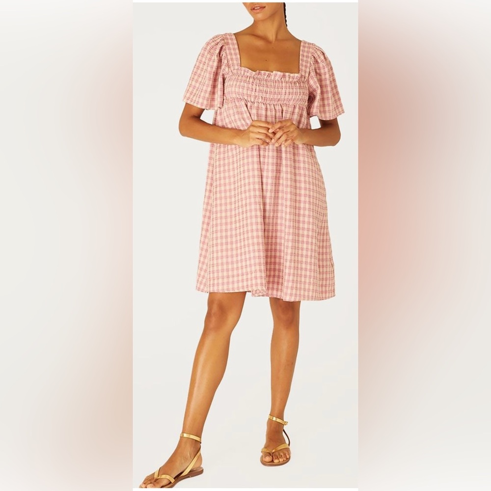Smocked Dress in Lilac Check